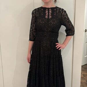 Anthropologie Black Lace Dress